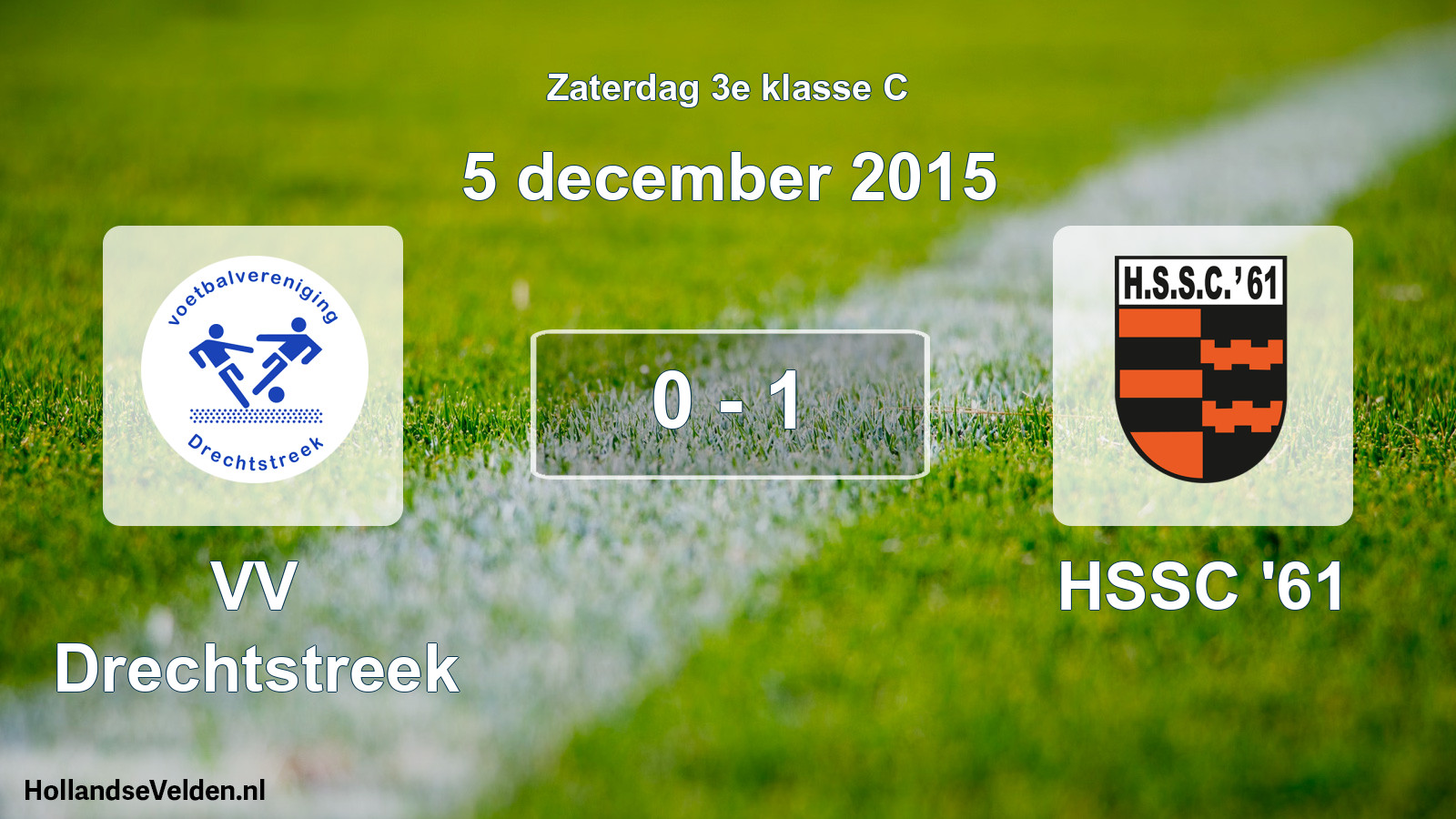 Gespeelde wedstrijd: VV Drechtstreek - HSSC '61 0 - 1 (5 december 2015)
