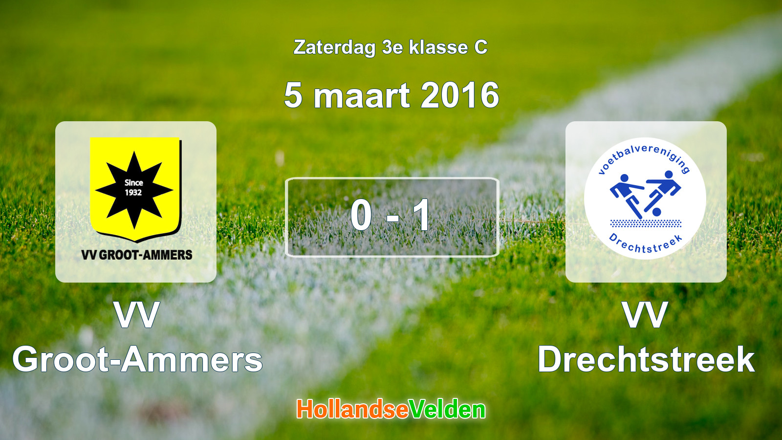 Gespeelde wedstrijd: VV Groot-Ammers - VV Drechtstreek 0 - 1 (5 maart 2016)