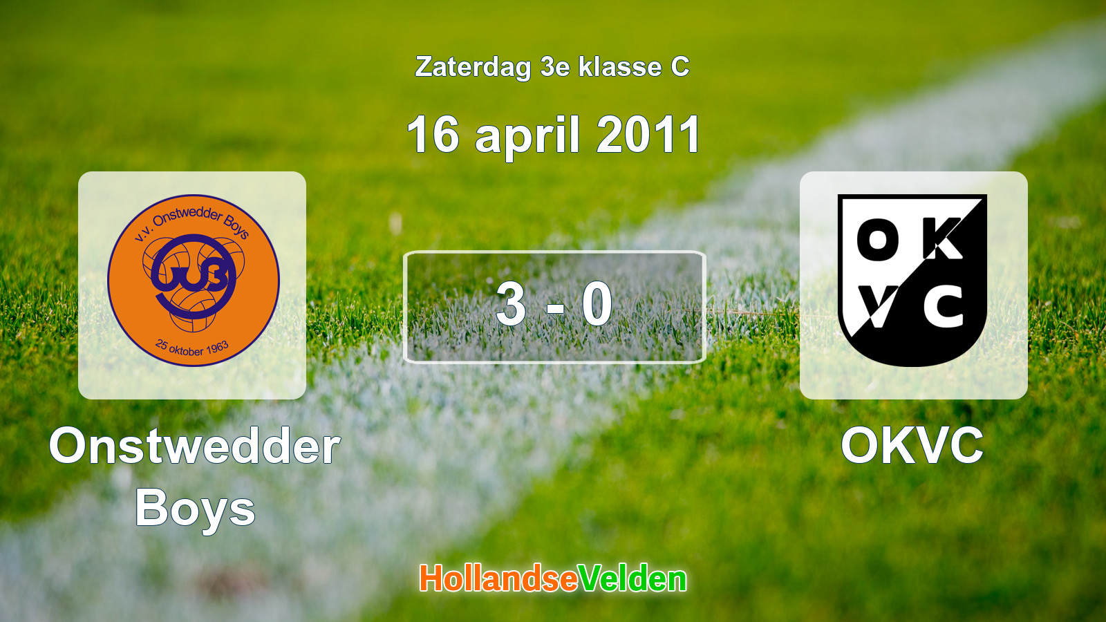 Gespeelde wedstrijd: Onstwedder Boys - OKVC 3 - 0 (16 april 2011)