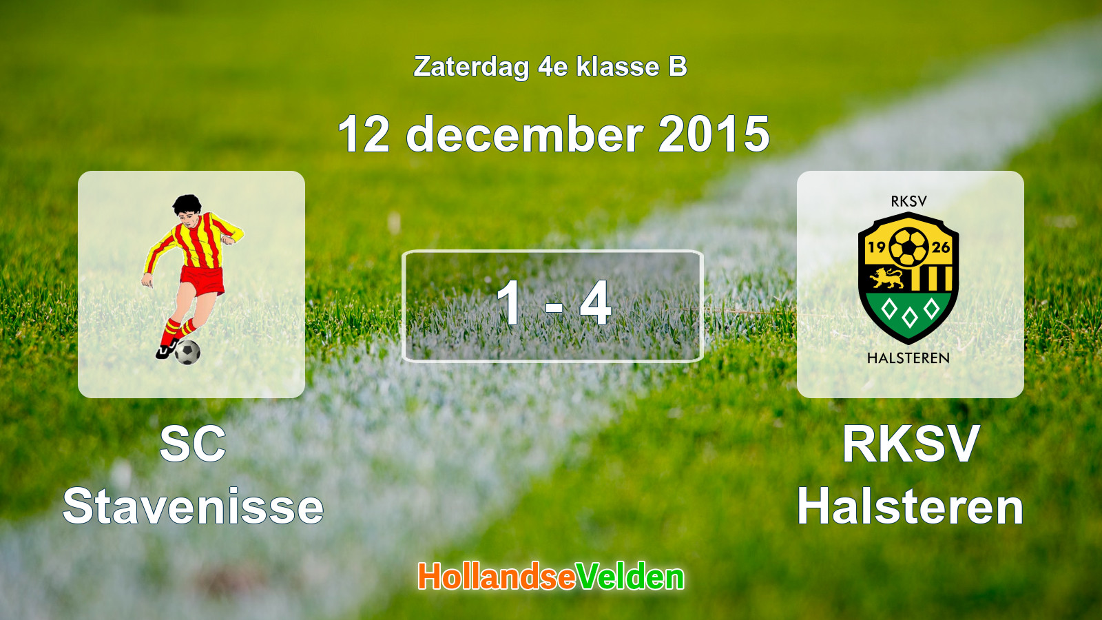 Gespeelde wedstrijd: SC Stavenisse - RKSV Halsteren 1 - 4 (12 december 2015)