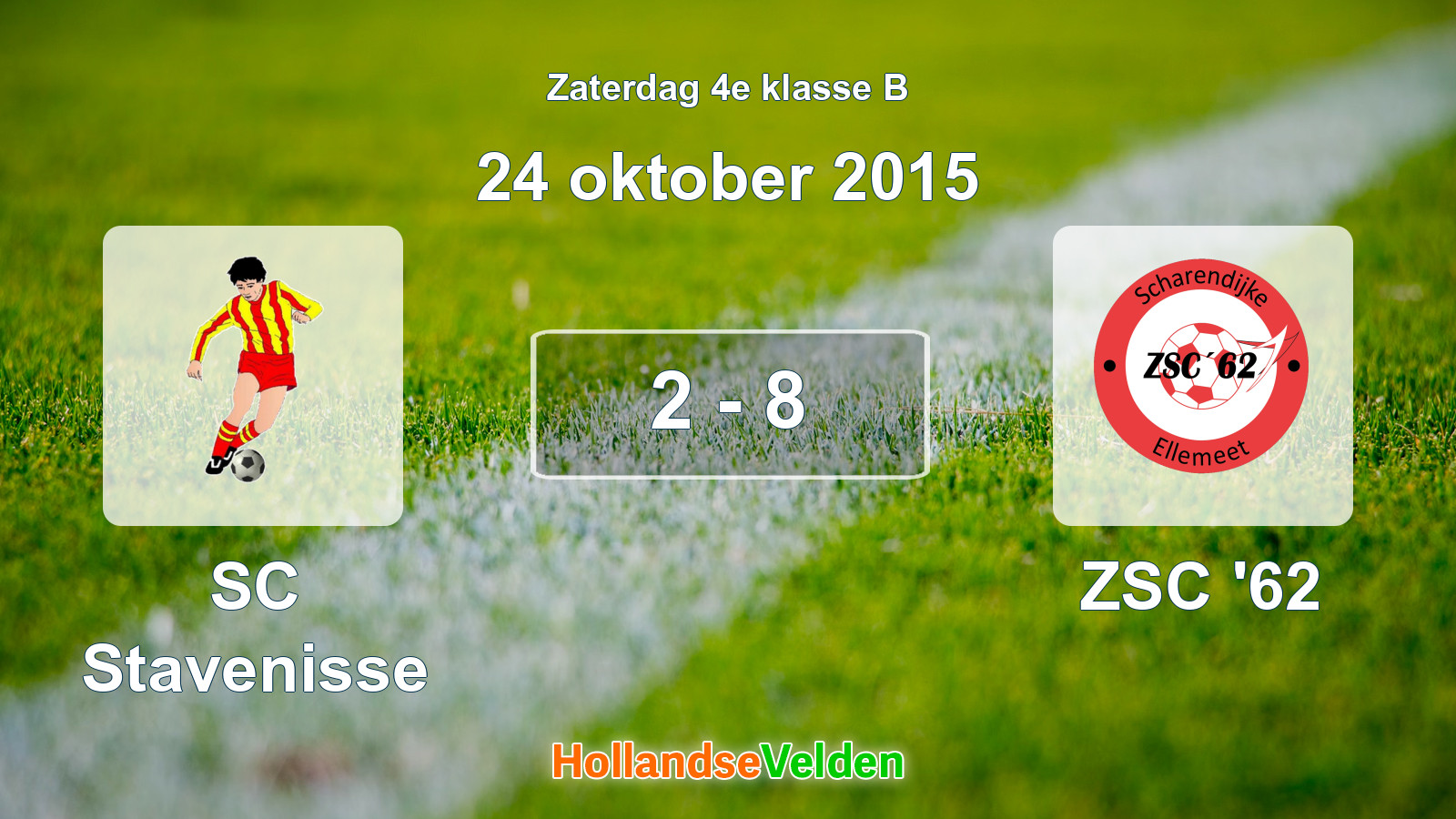 Gespeelde wedstrijd: SC Stavenisse - ZSC '62 2 - 8 (24 oktober 2015)