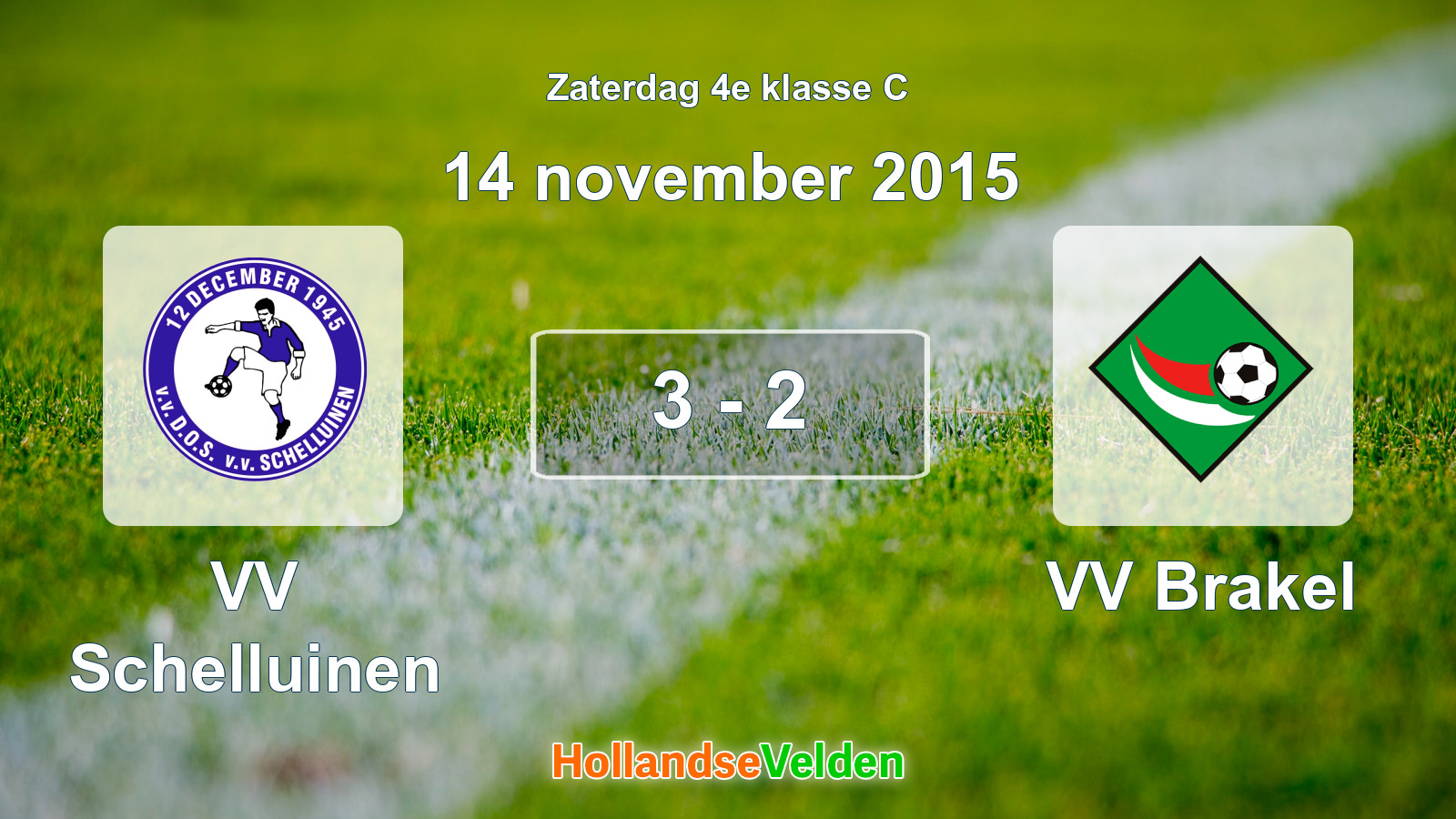 Gespeelde wedstrijd: VV Schelluinen - VV Brakel 3 - 2 (14 november 2015)