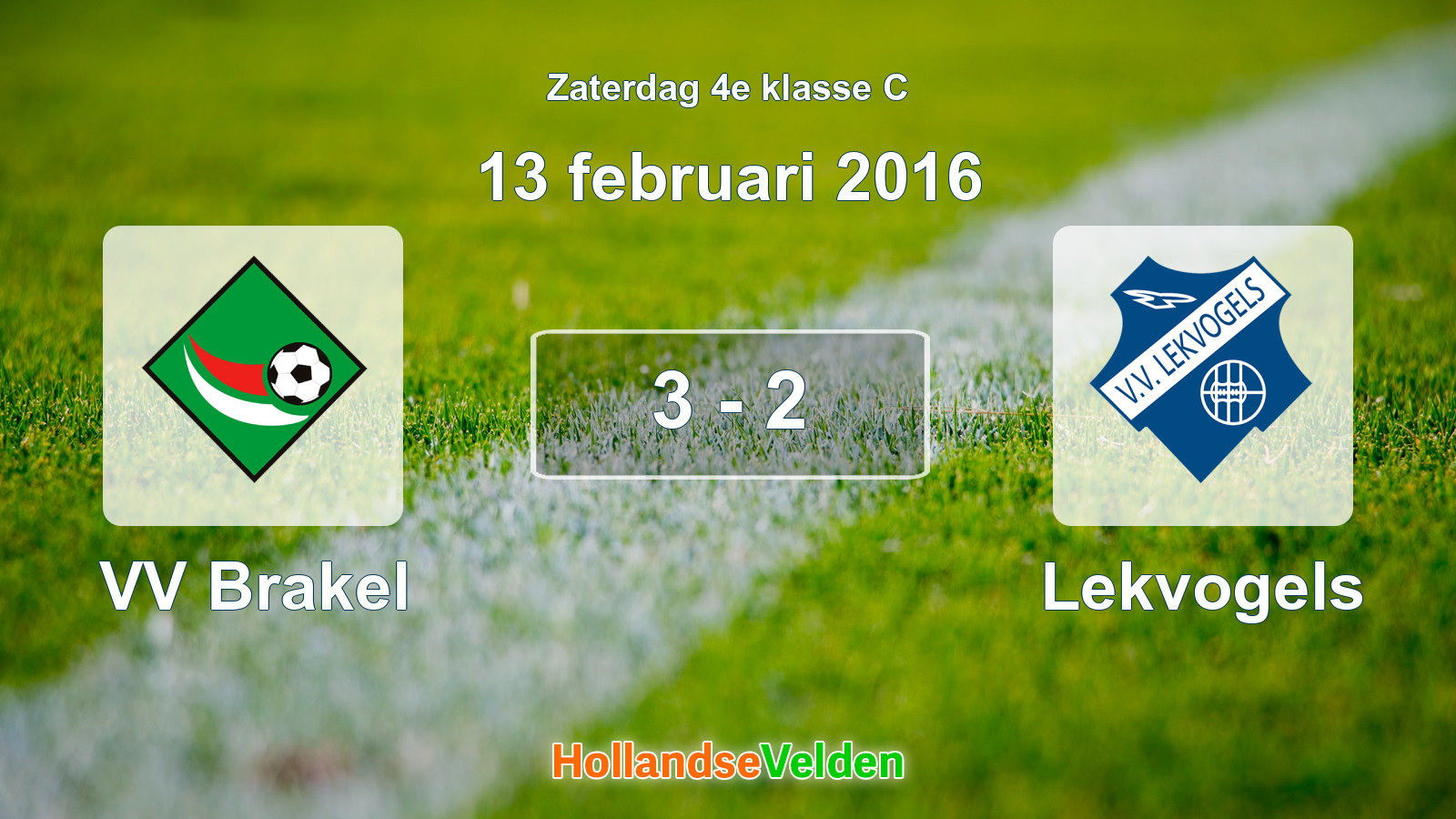 Gespeelde wedstrijd: VV Brakel - Lekvogels 3 - 2 (13 februari 2016)