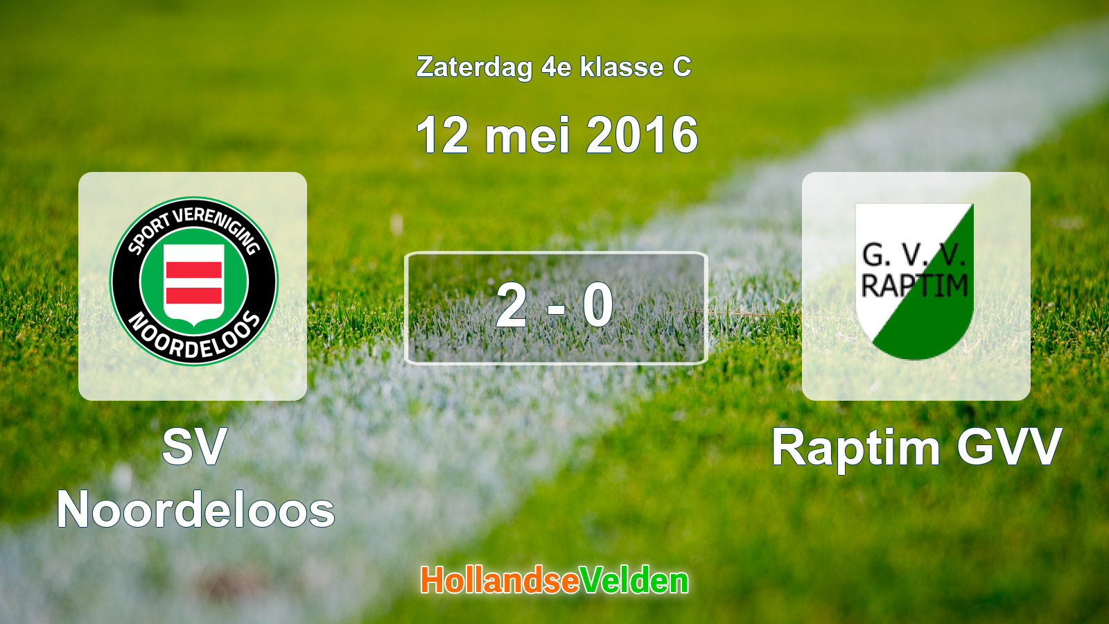 Gespeelde wedstrijd: SV Noordeloos - Raptim GVV 2 - 0 (12 mei 2016)