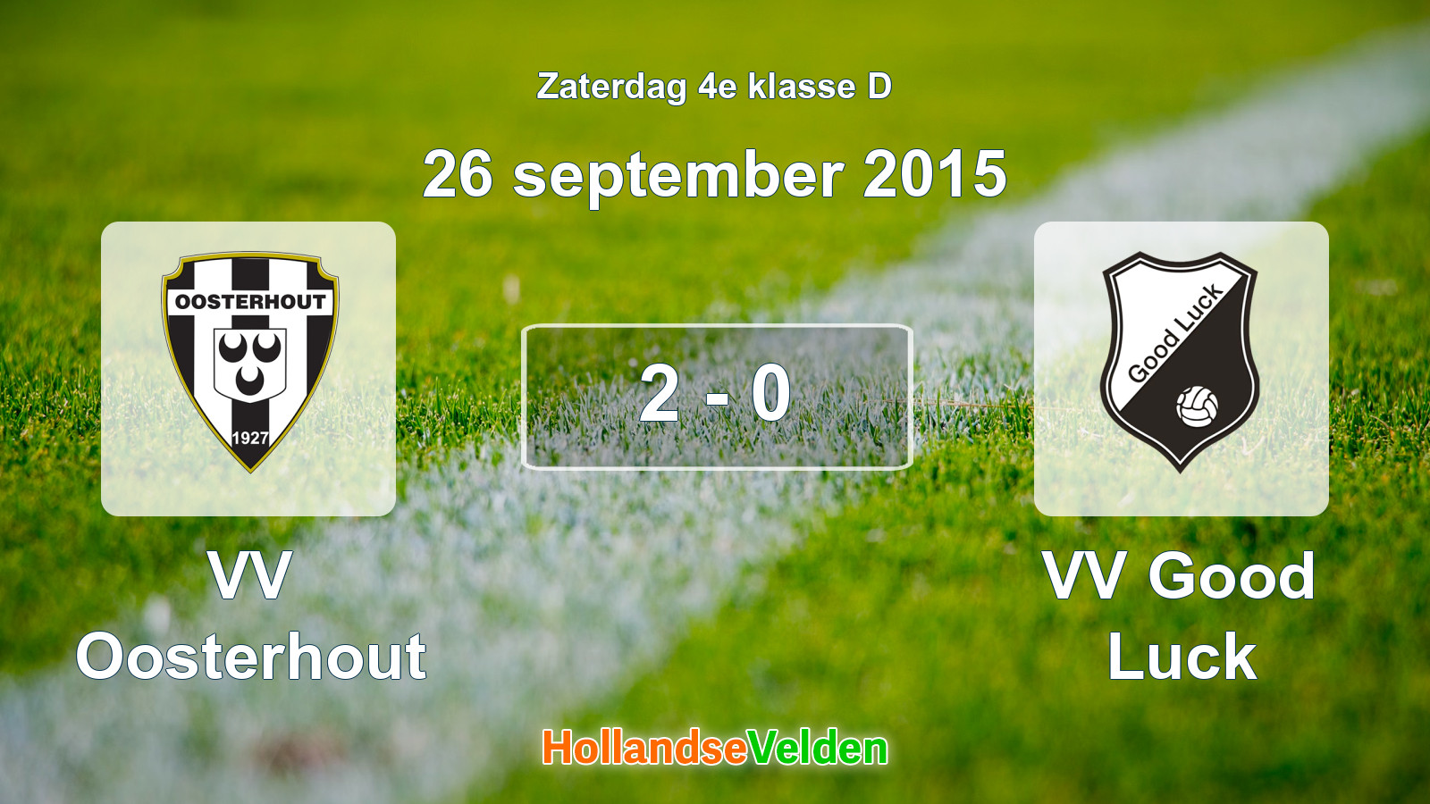 Gespeelde wedstrijd: VV Oosterhout - VV Good Luck 2 - 0 (26 september 2015)