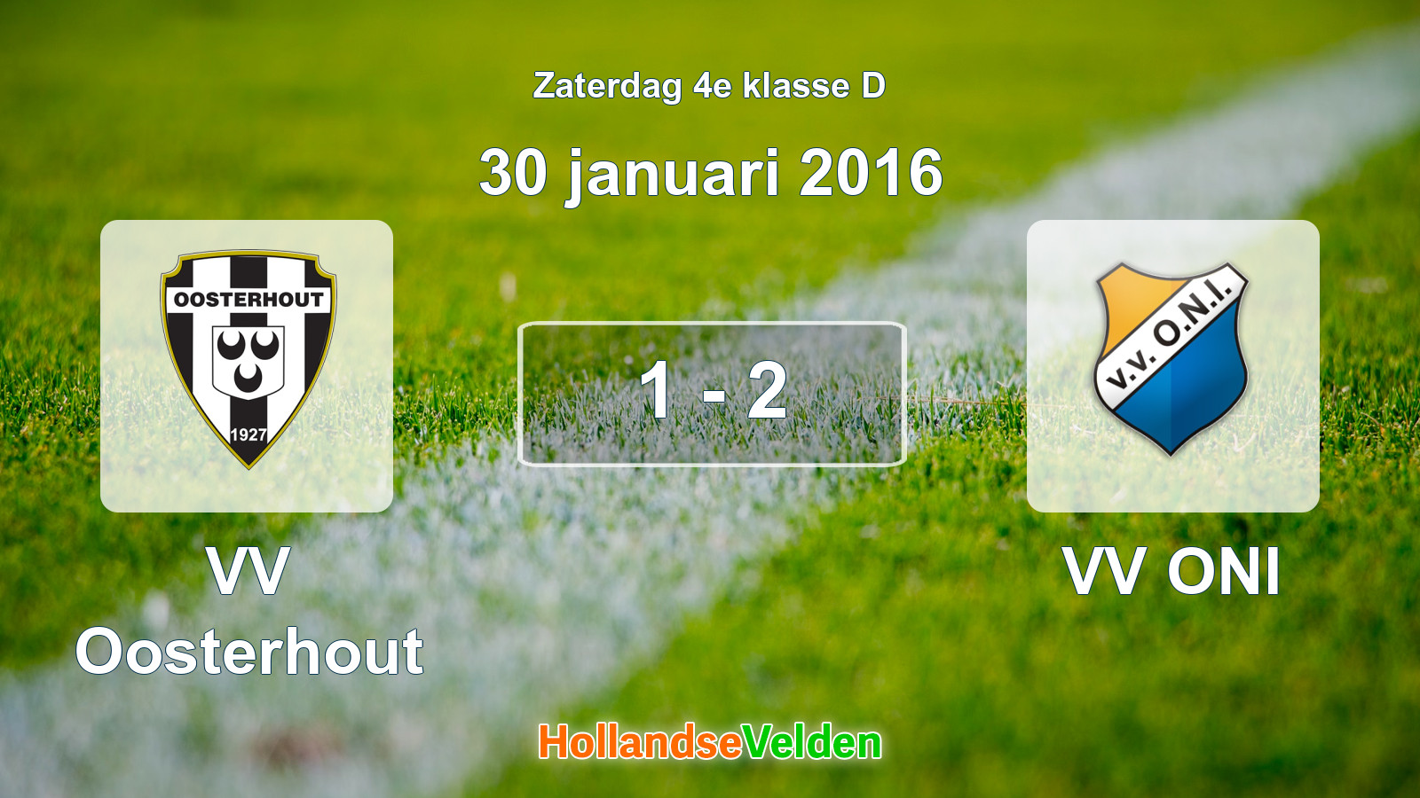 Gespeelde wedstrijd: VV Oosterhout - VV ONI 1 - 2 (30 januari 2016)