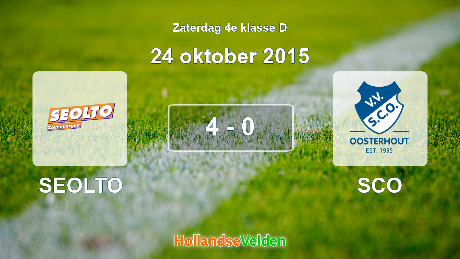 Gespeelde wedstrijd: SEOLTO - SCO 4 - 0 (24 oktober 2015)
