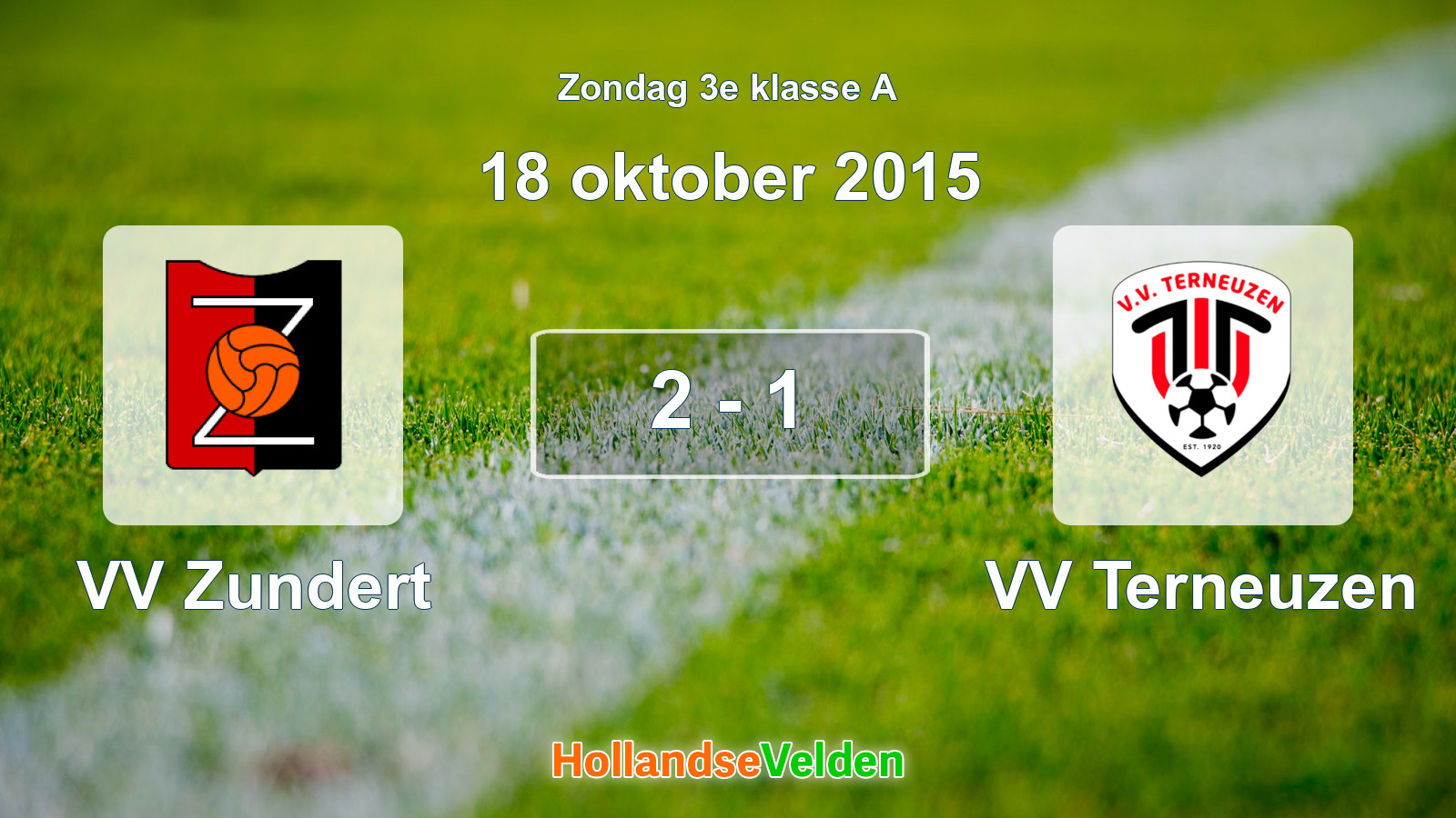 Gespeelde wedstrijd: VV Zundert - VV Terneuzen 2 - 1 (18 oktober 2015)