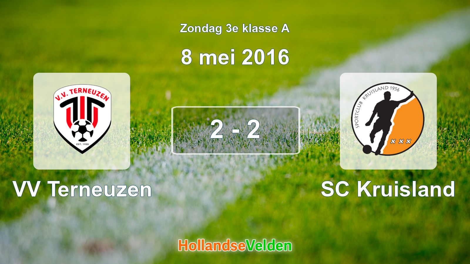 Gespeelde wedstrijd: VV Terneuzen - SC Kruisland 2 - 2 (8 mei 2016)