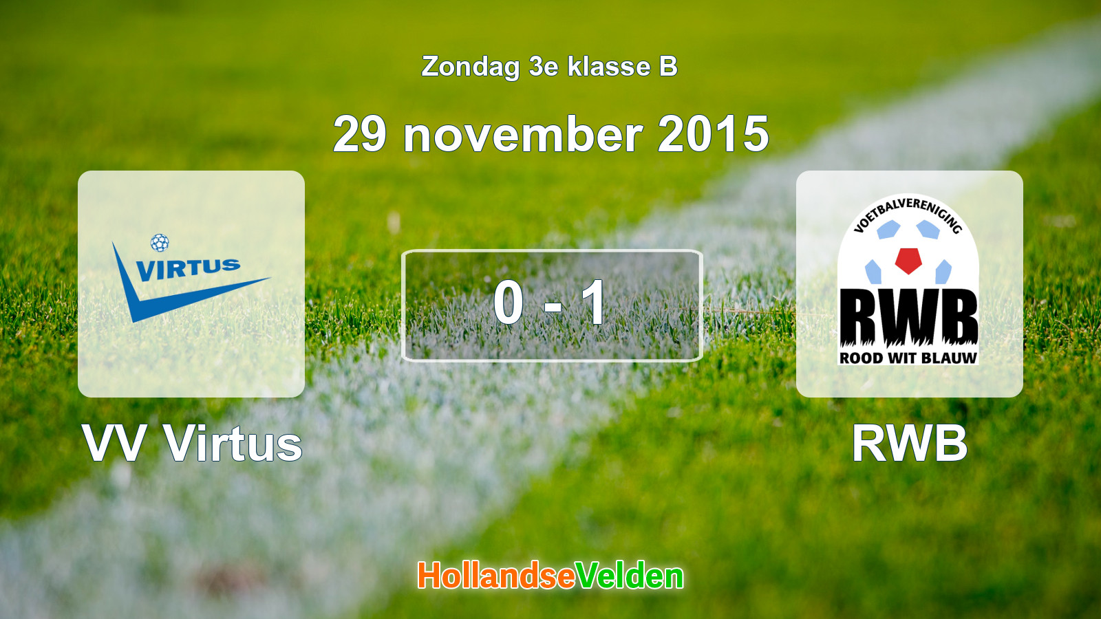 Gespeelde wedstrijd: VV Virtus - RWB 0 - 1 (29 november 2015)