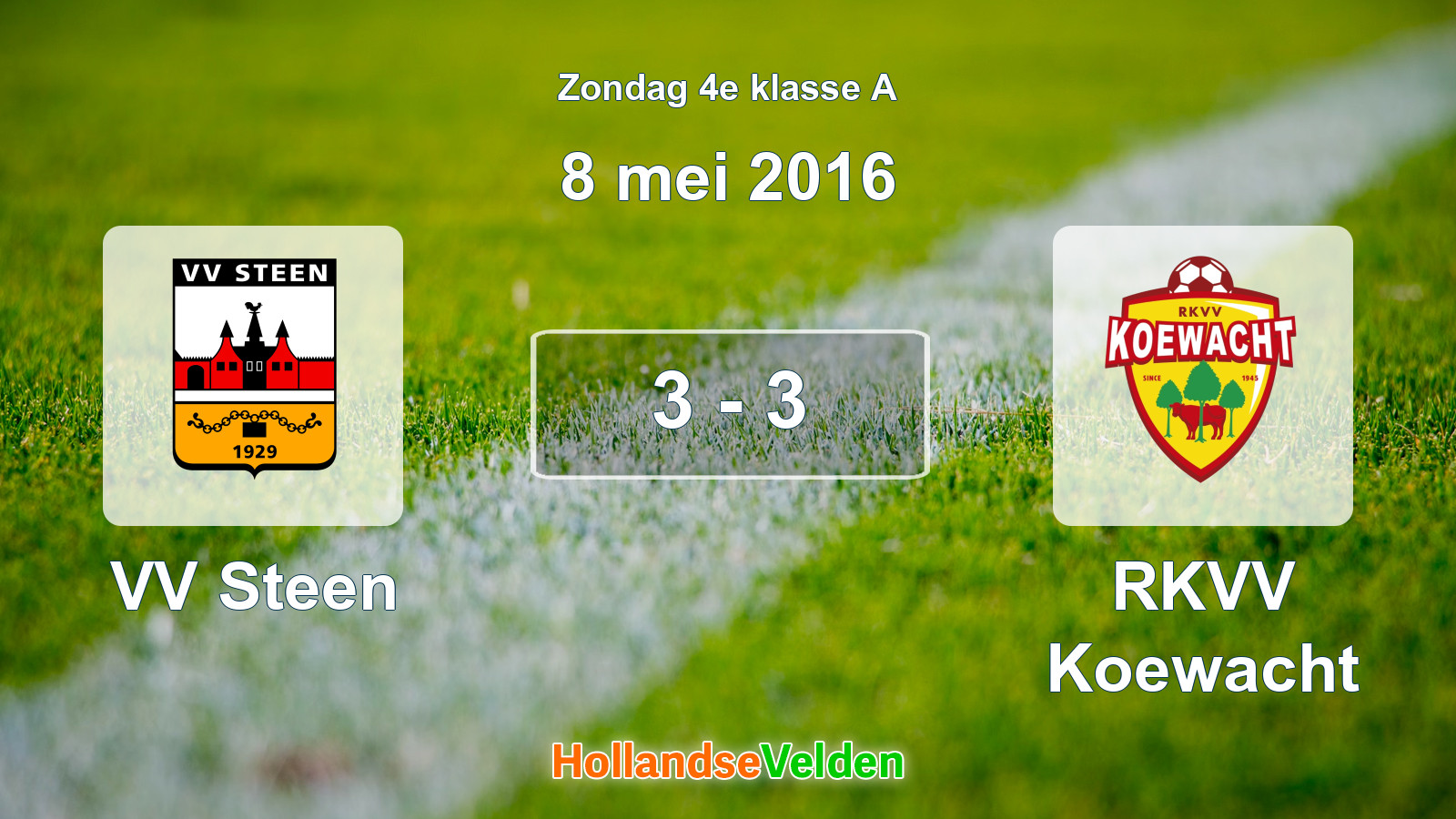 Gespeelde wedstrijd: VV Steen - RKVV Koewacht 3 - 3 (8 mei 2016)