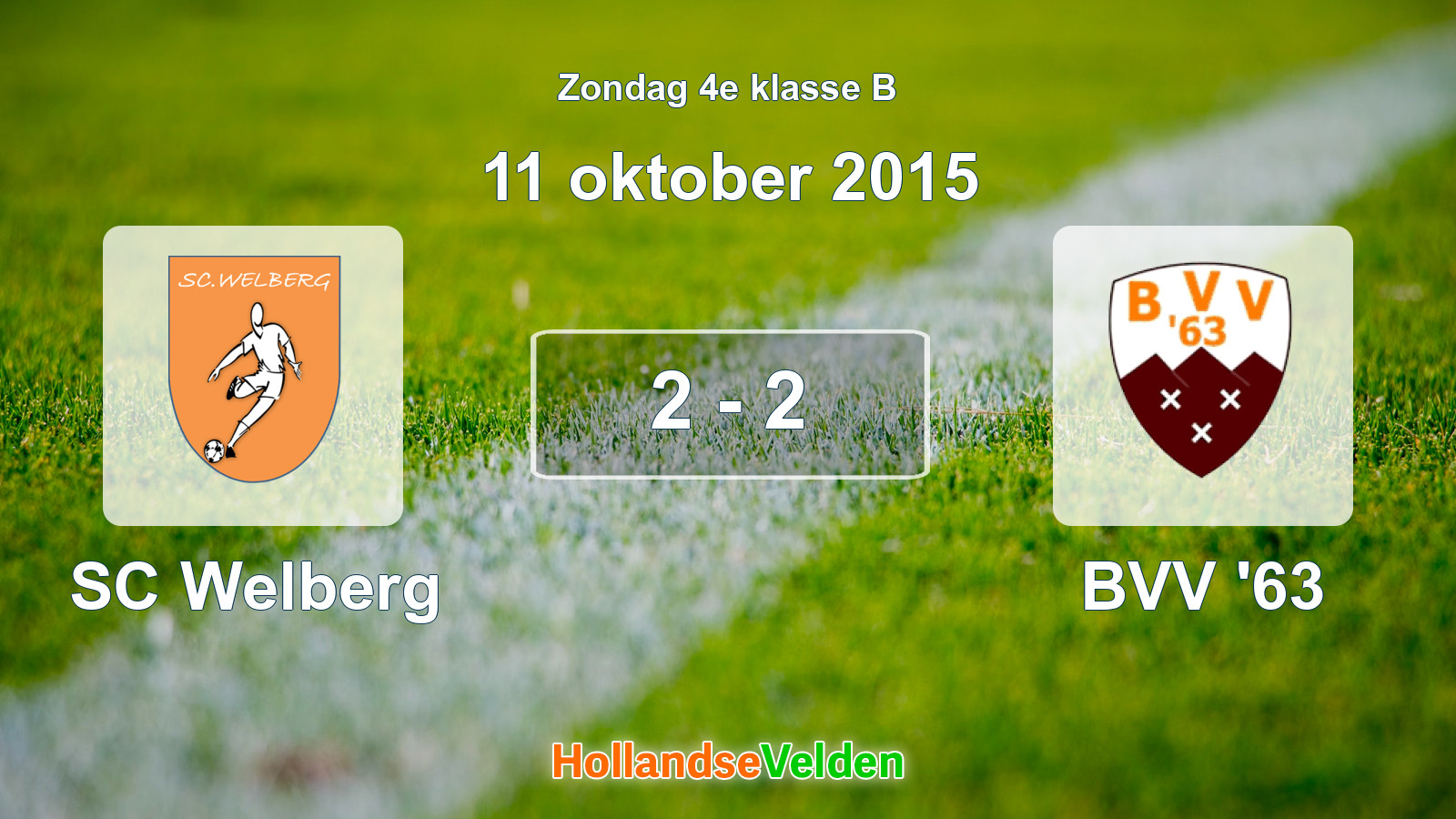 Gespeelde wedstrijd: SC Welberg - BVV '63 2 - 2 (11 oktober 2015)