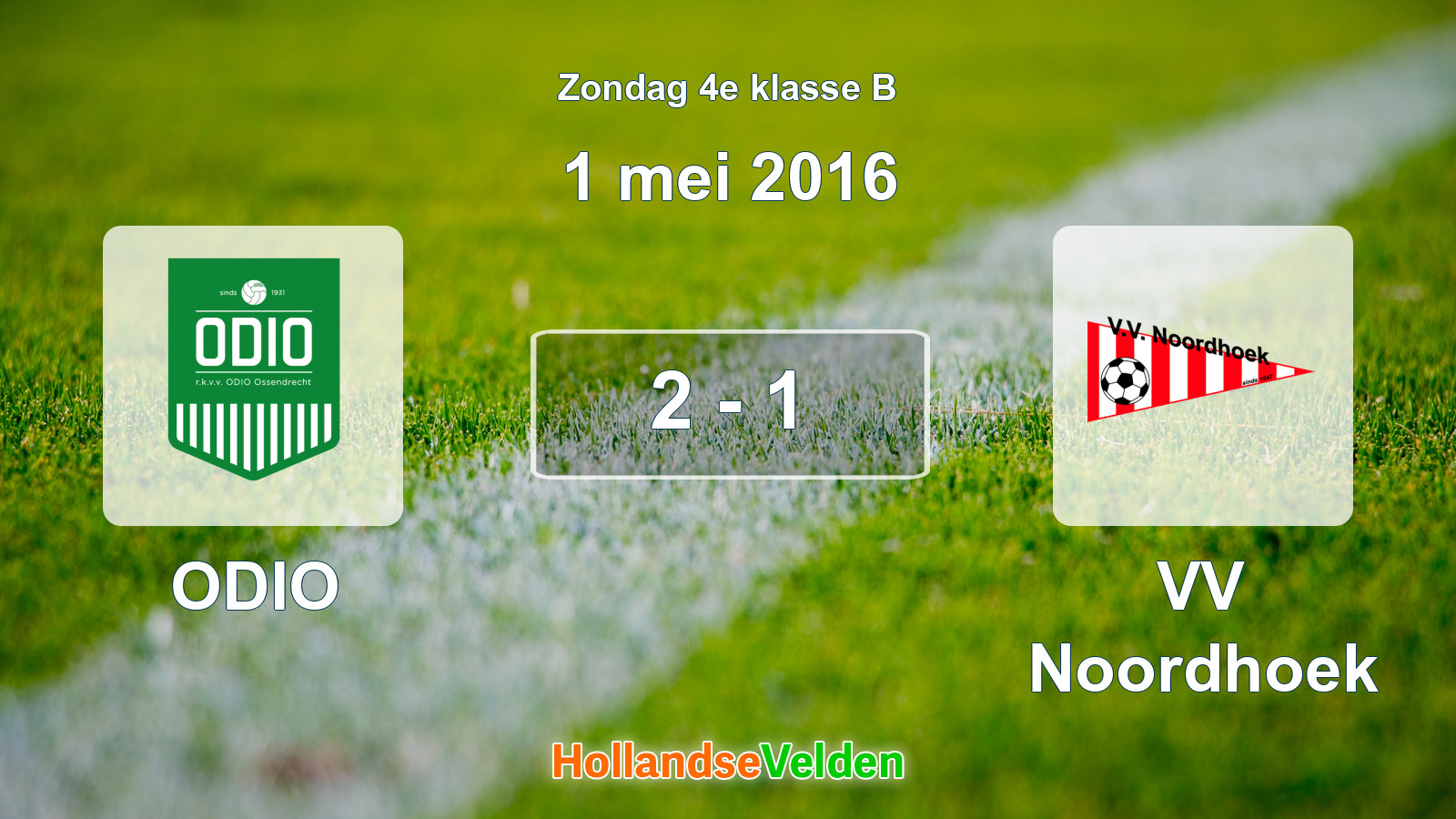 Gespeelde wedstrijd: ODIO - VV Noordhoek 2 - 1 (1 mei 2016)