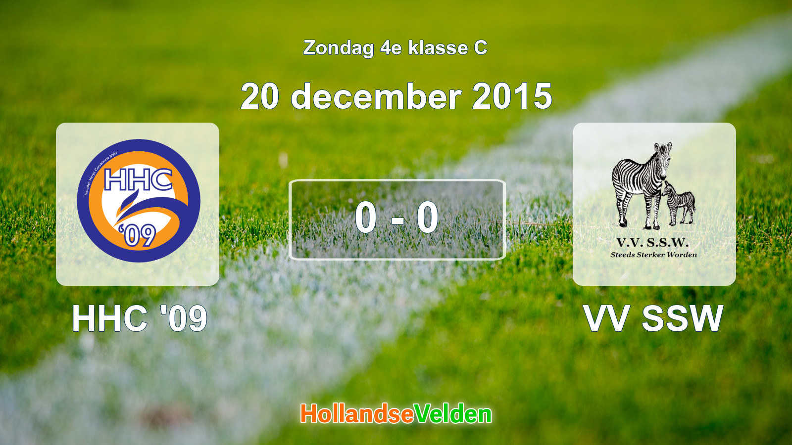 Gespeelde wedstrijd: HHC '09 - VV SSW 0 - 0 (20 december 2015)