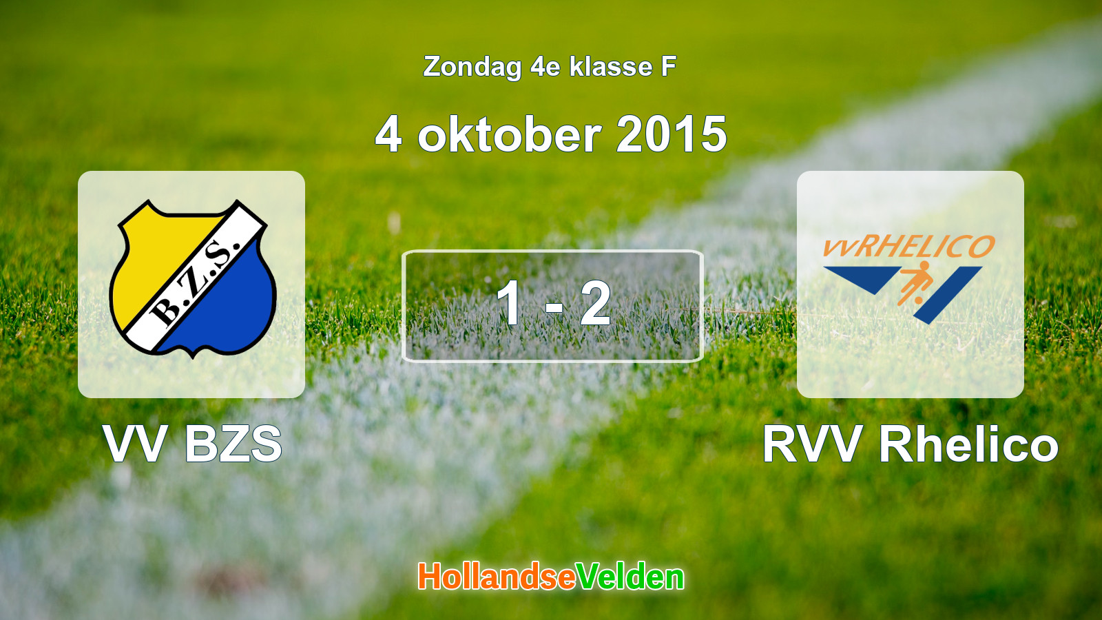 Gespeelde wedstrijd: VV BZS - RVV Rhelico 1 - 2 (4 oktober 2015)
