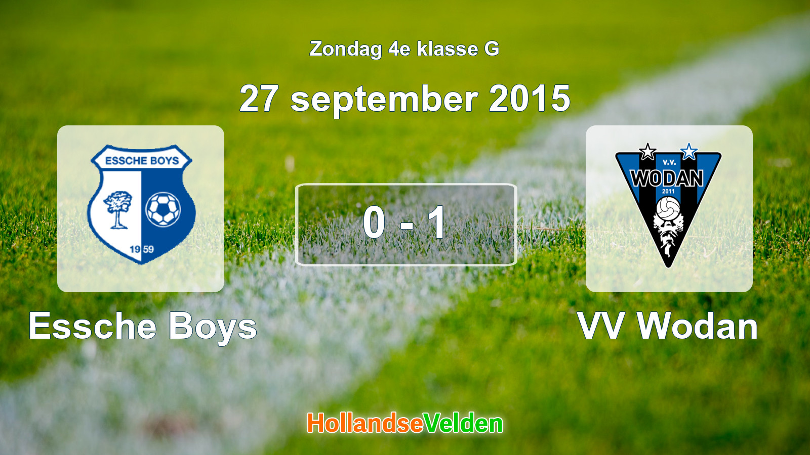 Gespeelde wedstrijd: Essche Boys - VV Wodan 0 - 1 (27 september 2015)