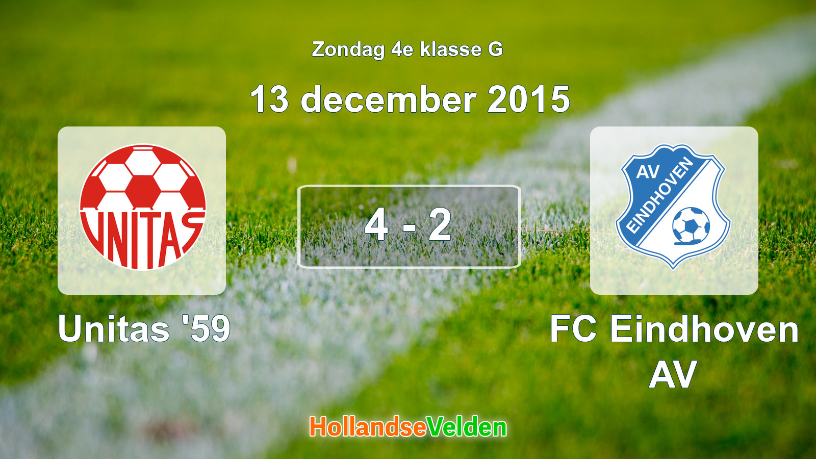 Gespeelde wedstrijd: Unitas '59 - FC Eindhoven AV 4 - 2 (13 december 2015)