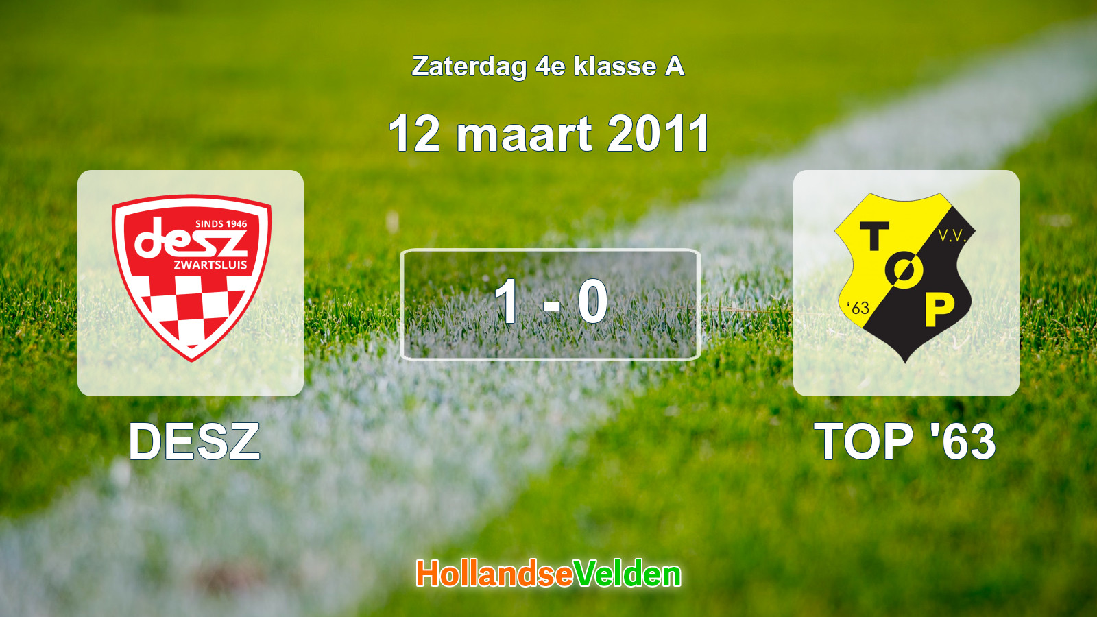 Gespeelde wedstrijd: DESZ - TOP '63 1 - 0 (12 maart 2011)