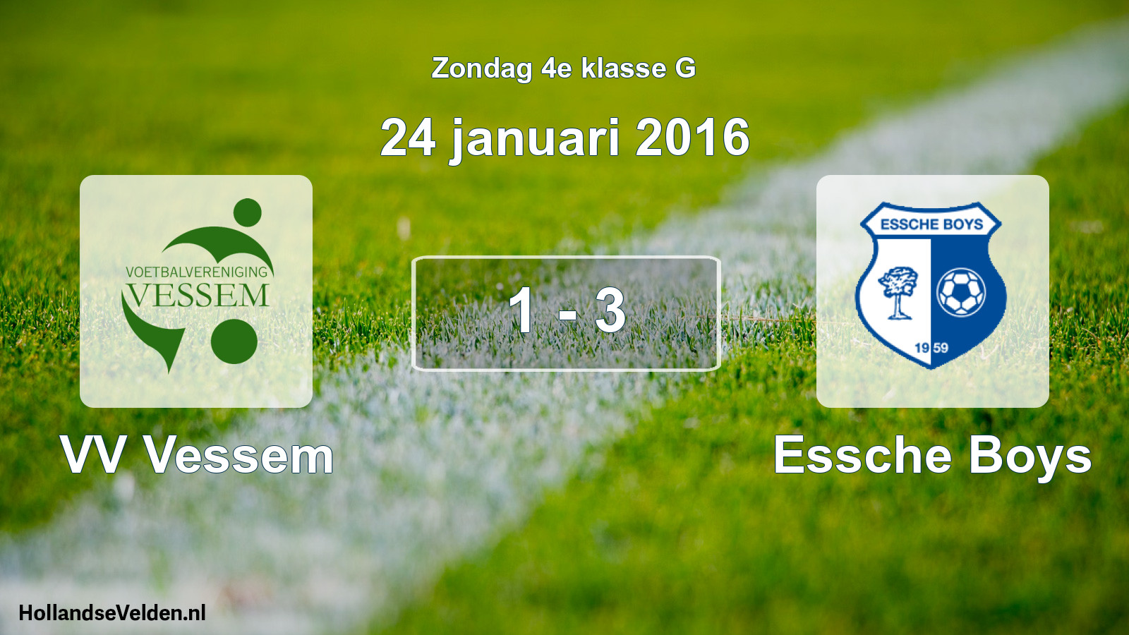 Gespeelde wedstrijd: VV Vessem - Essche Boys 1 - 3 (24 januari 2016)