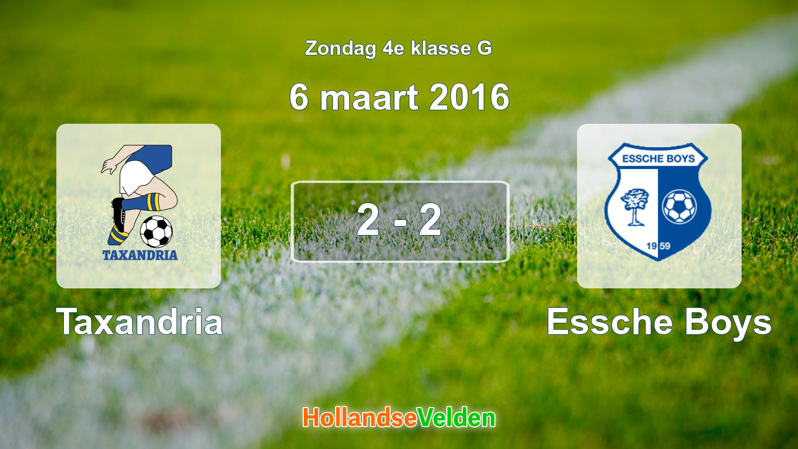 Gespeelde wedstrijd: Taxandria - Essche Boys 2 - 2 (6 maart 2016)