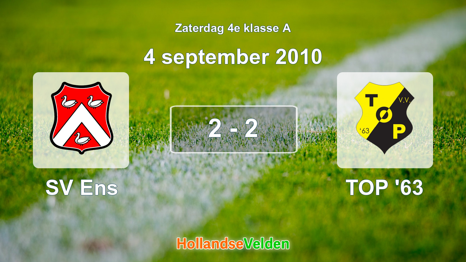 Gespeelde wedstrijd: SV Ens - TOP '63 2 - 2 (4 september 2010)