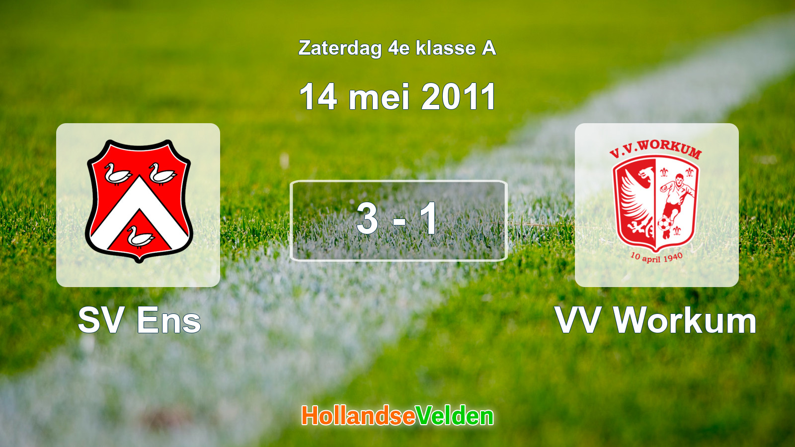 Gespeelde wedstrijd: SV Ens - VV Workum 3 - 1 (14 mei 2011)