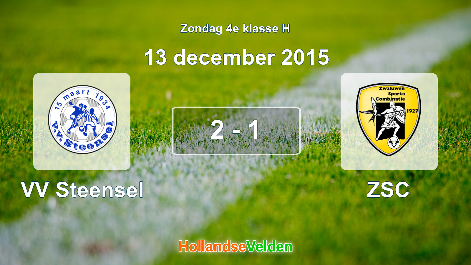 Gespeelde wedstrijd: VV Steensel - ZSC 2 - 1 (13 december 2015)