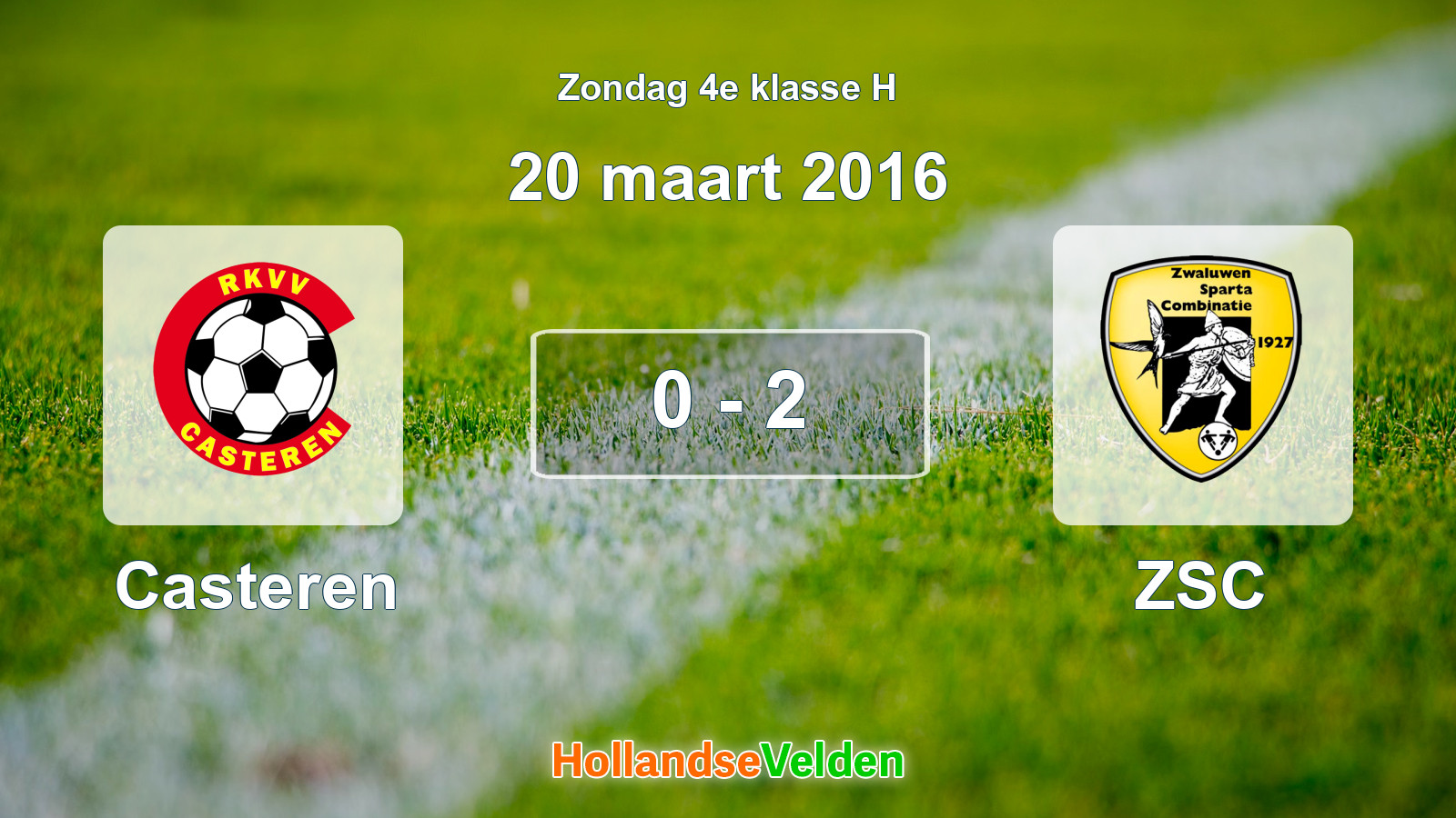 Gespeelde wedstrijd: Casteren - ZSC 0 - 2 (20 maart 2016)