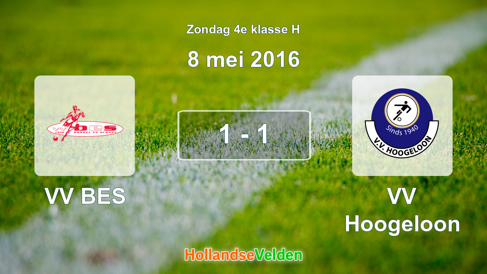 Gespeelde wedstrijd: VV BES - VV Hoogeloon 1 - 1 (8 mei 2016)