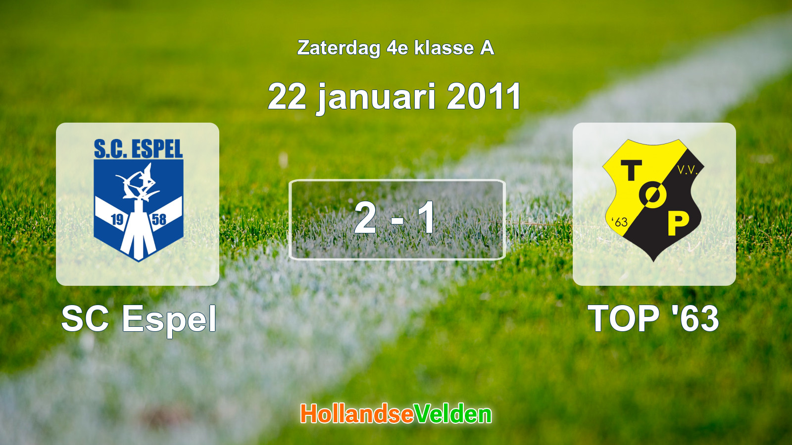 Gespeelde wedstrijd: SC Espel - TOP '63 2 - 1 (22 januari 2011)
