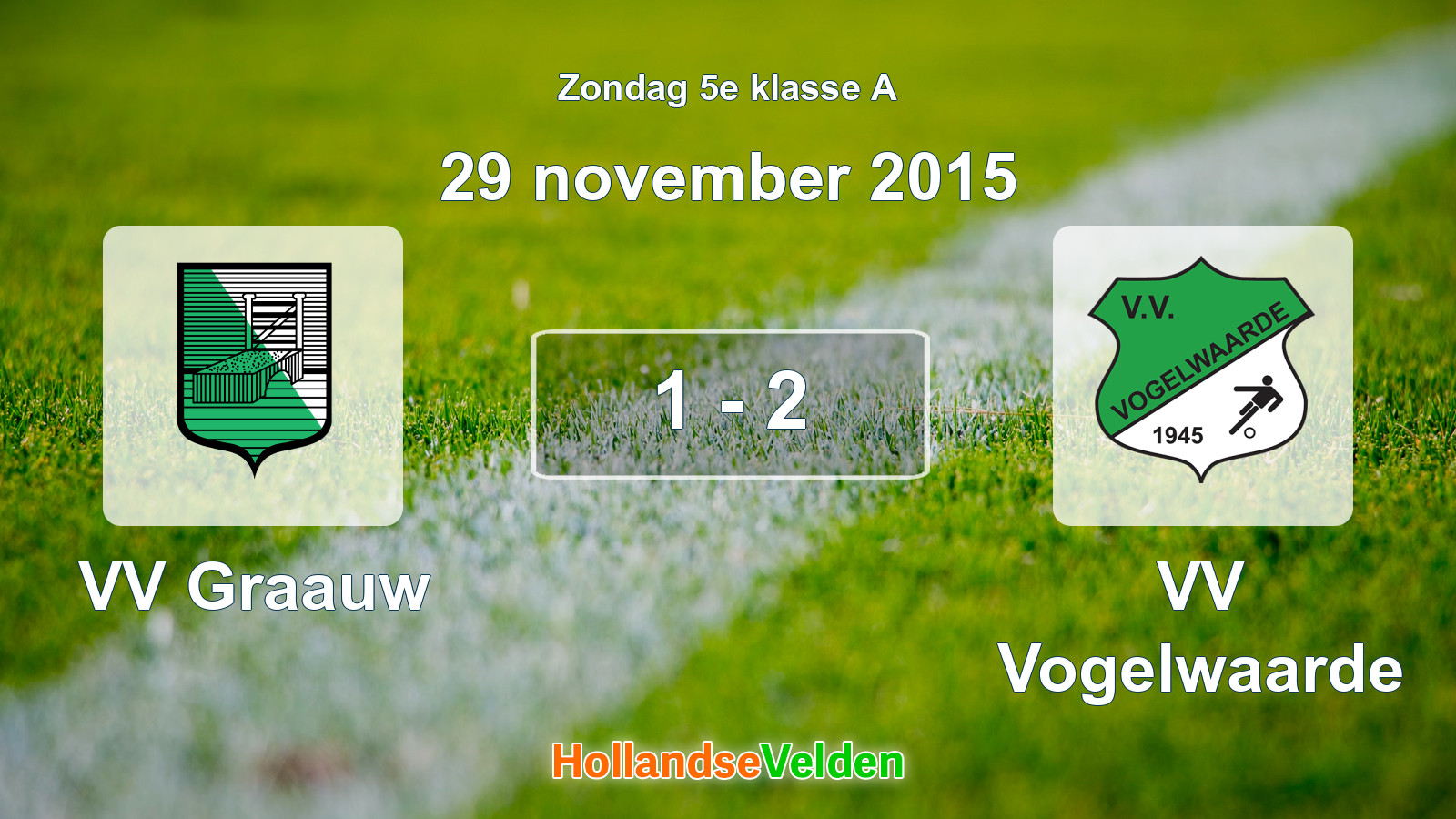 Gespeelde wedstrijd: VV Graauw - VV Vogelwaarde 1 - 2 (29 november 2015)