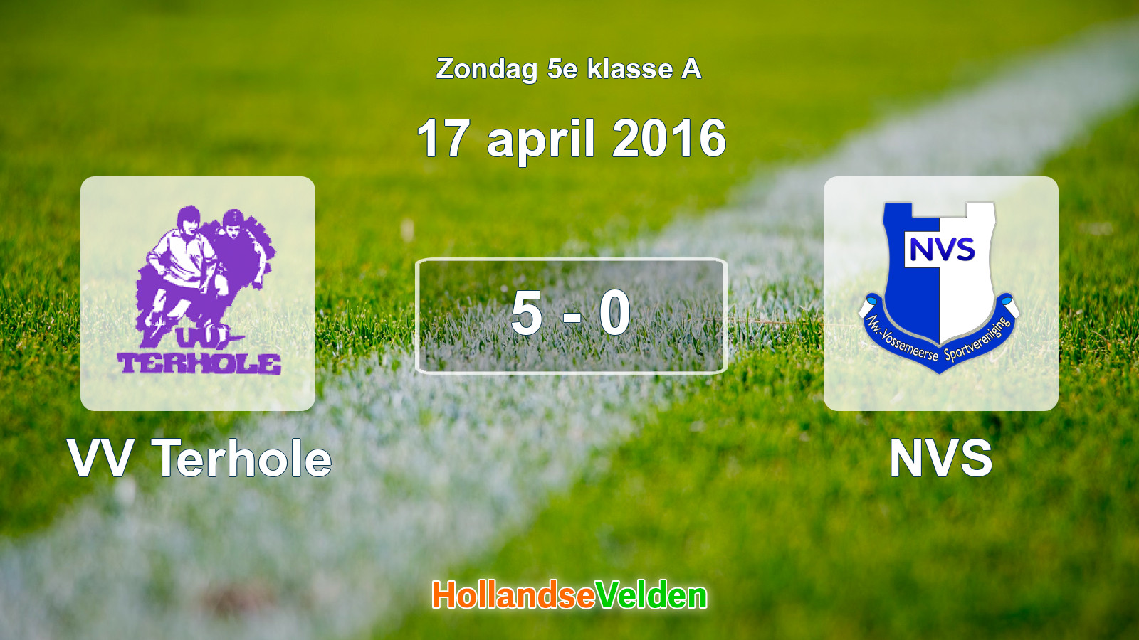 Gespeelde wedstrijd: VV Terhole - NVS 5 - 0 (17 april 2016)