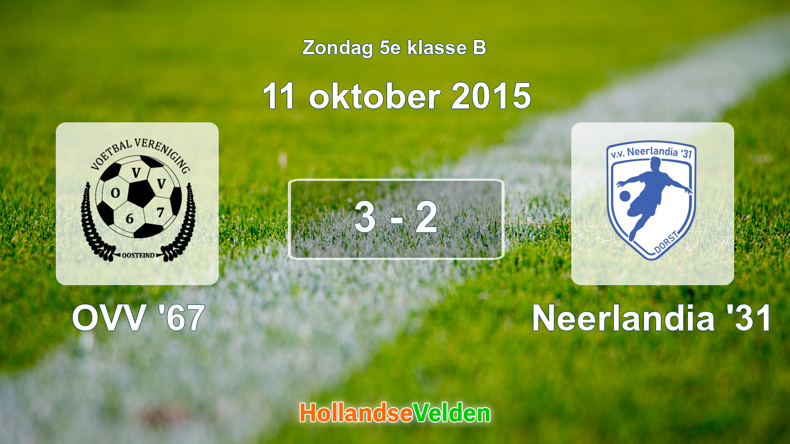 Gespeelde wedstrijd: OVV '67 - Neerlandia '31 3 - 2 (11 oktober 2015)