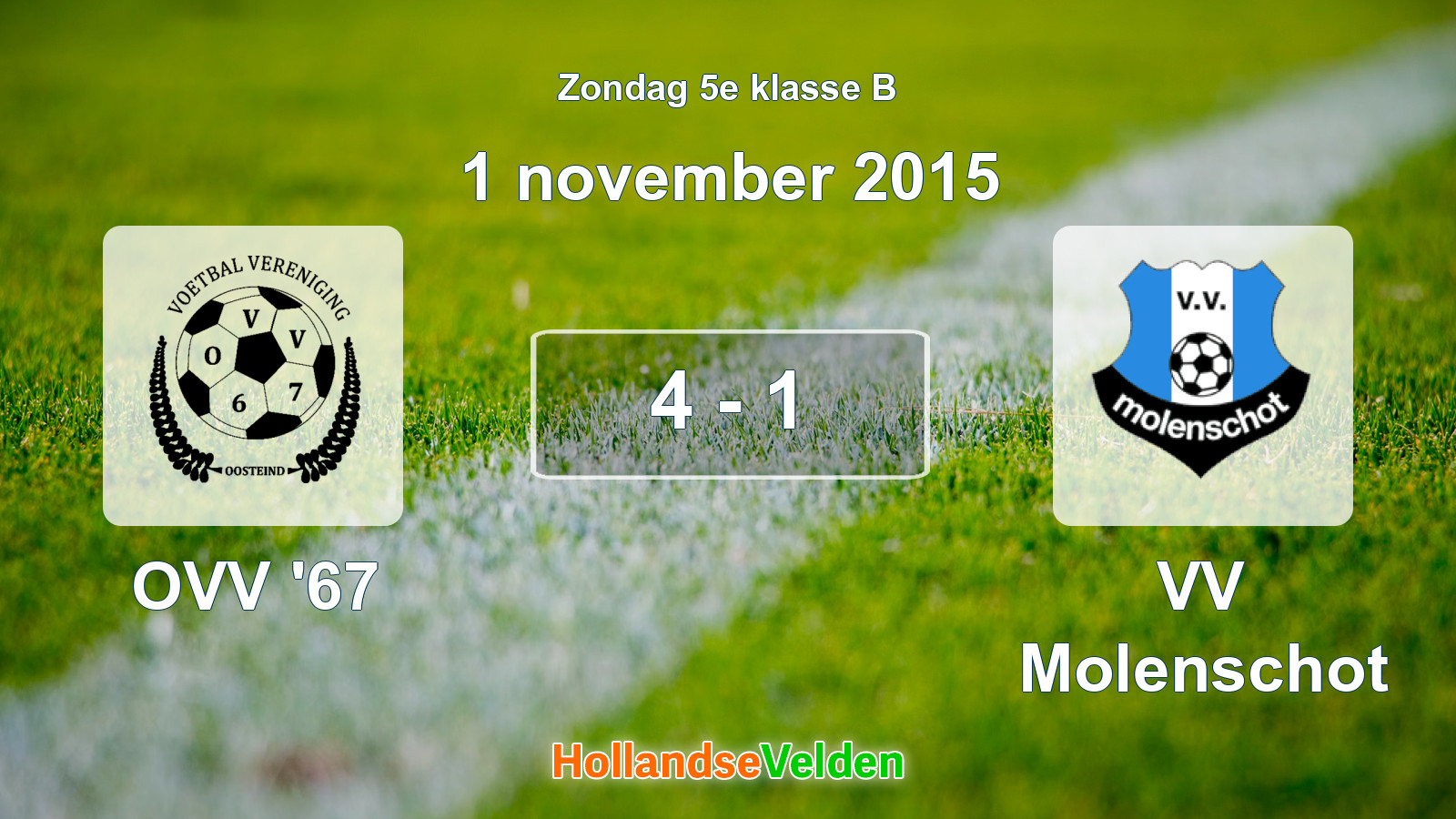 Gespeelde wedstrijd: OVV '67 - VV Molenschot 4 - 1 (1 november 2015)
