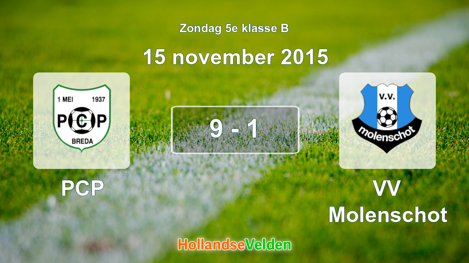 Gespeelde wedstrijd: PCP - VV Molenschot 9 - 1 (15 november 2015)