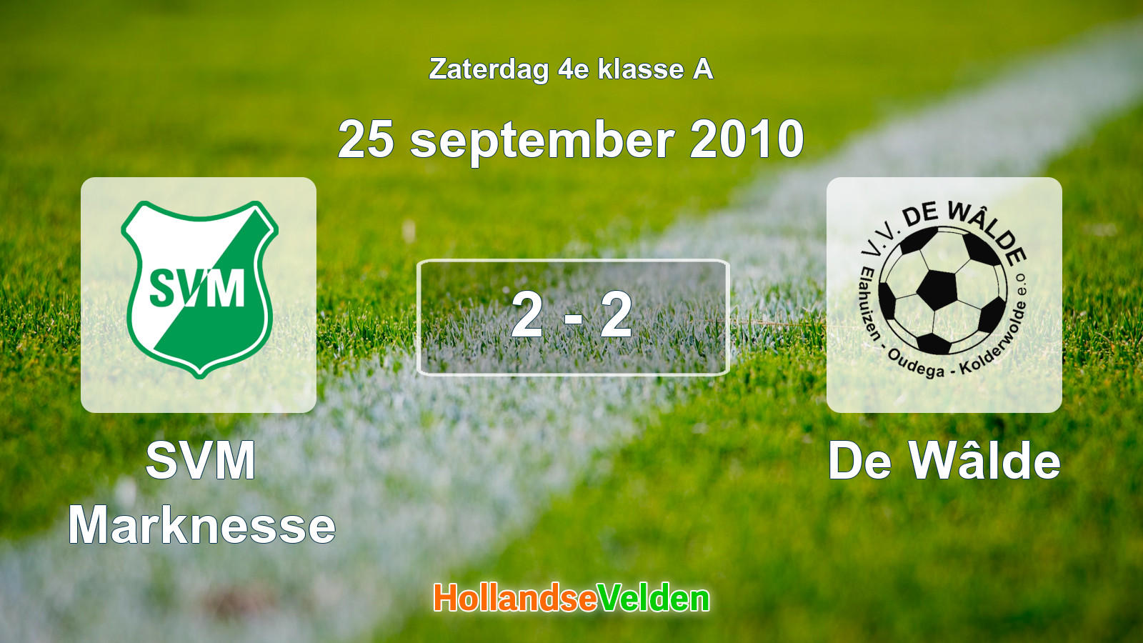 Gespeelde wedstrijd: SVM Marknesse - De Wâlde 2 - 2 (25 september 2010)