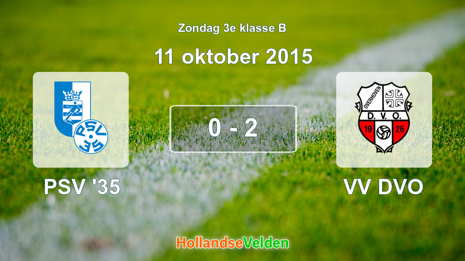 Gespeelde wedstrijd: PSV '35 - VV DVO 0 - 2 (11 oktober 2015)