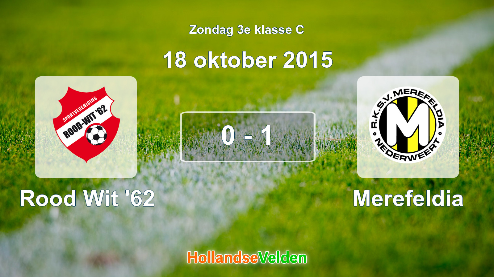 Gespeelde wedstrijd: Rood Wit '62 - Merefeldia 0 - 1 (18 oktober 2015)