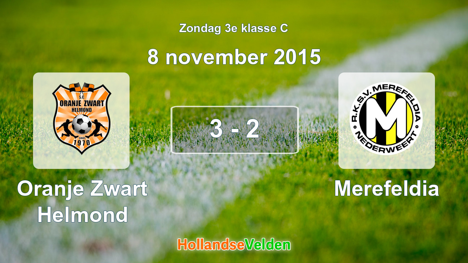 Gespeelde wedstrijd: Oranje Zwart Helmond - Merefeldia 3 - 2 (8 november 2015)