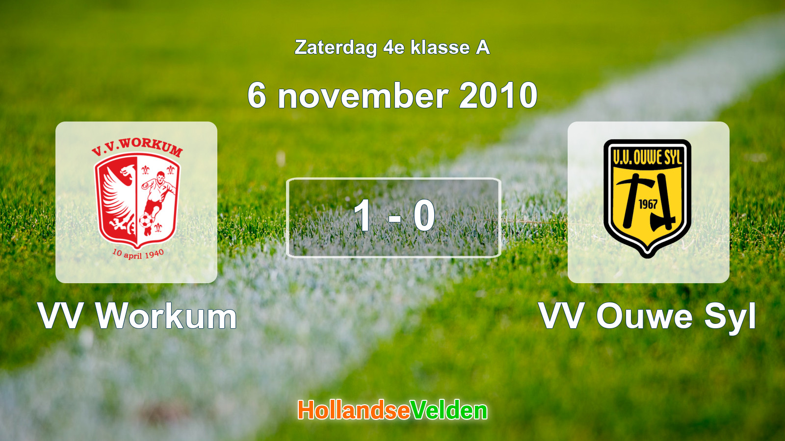 Gespeelde wedstrijd: VV Workum - VV Ouwe Syl 1 - 0 (6 november 2010)