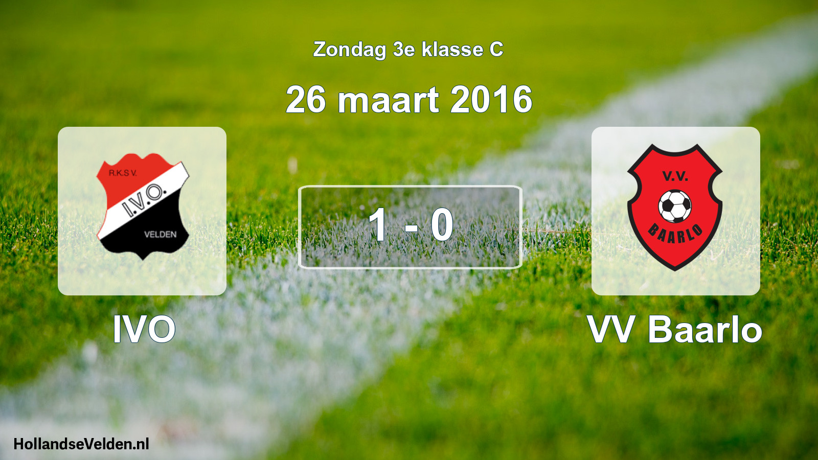 Gespeelde wedstrijd: IVO - VV Baarlo 1 - 0 (26 maart 2016)