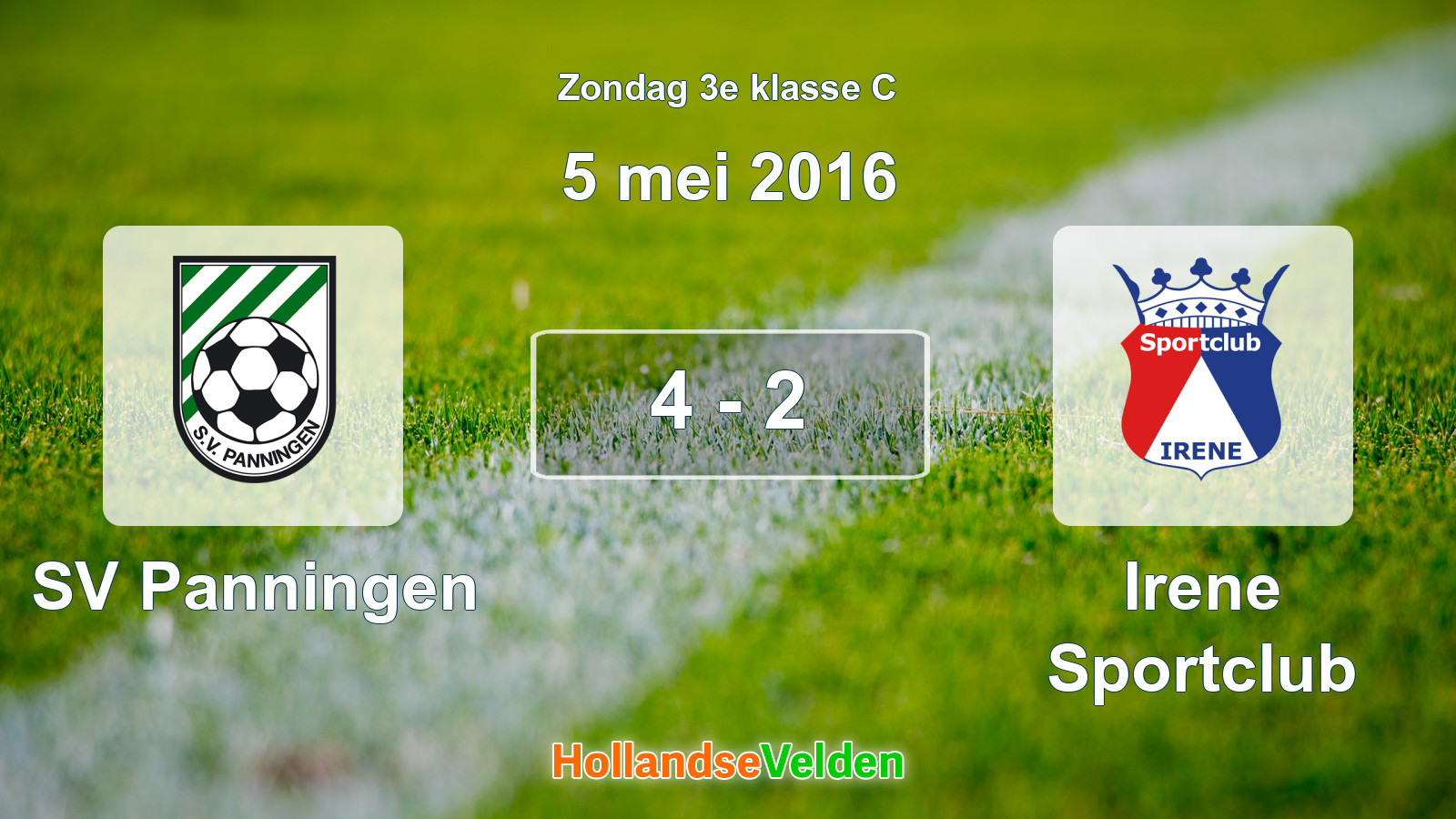 Gespeelde wedstrijd: SV Panningen - Irene Sportclub 4 - 2 (5 mei 2016)