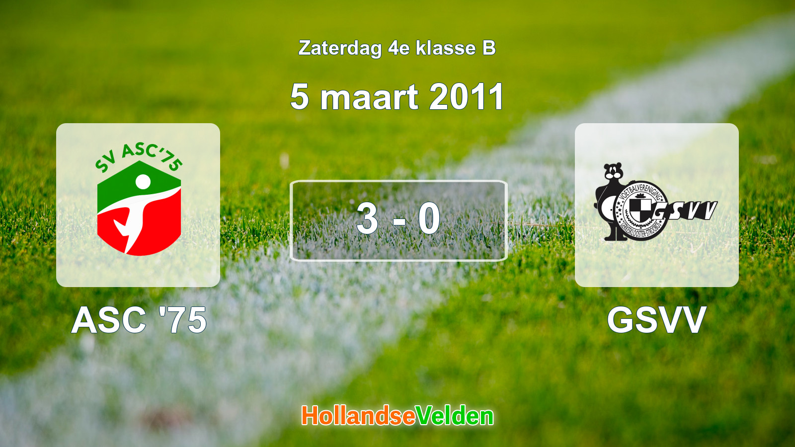 Gespeelde wedstrijd: ASC '75 - GSVV 3 - 0 (5 maart 2011)