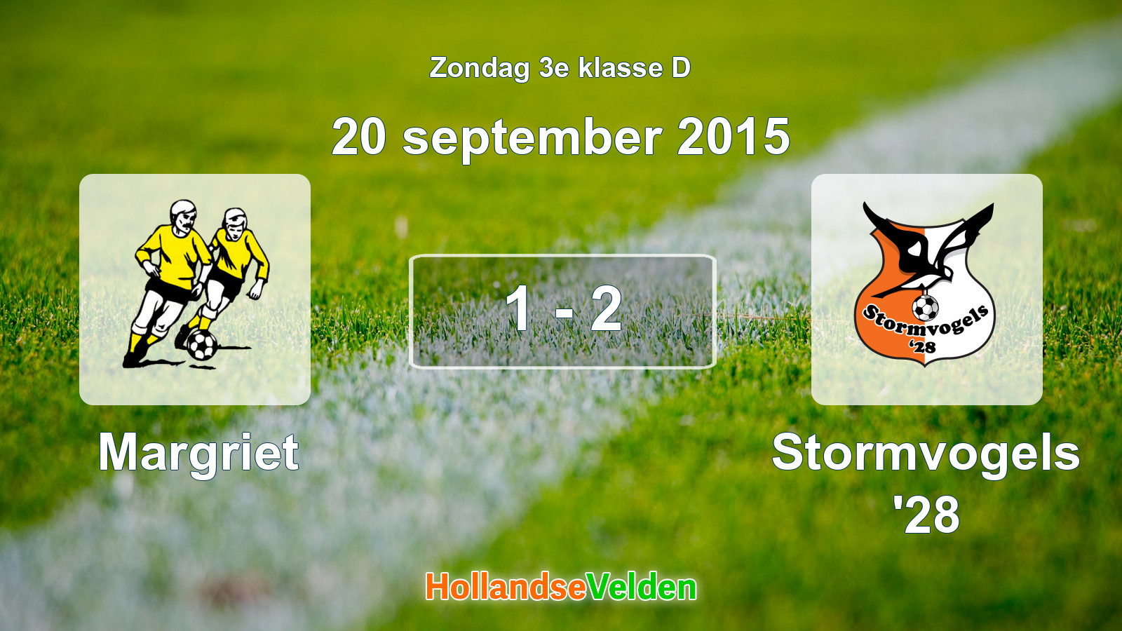 Gespeelde wedstrijd: Margriet - Stormvogels '28 1 - 2 (20 september 2015)