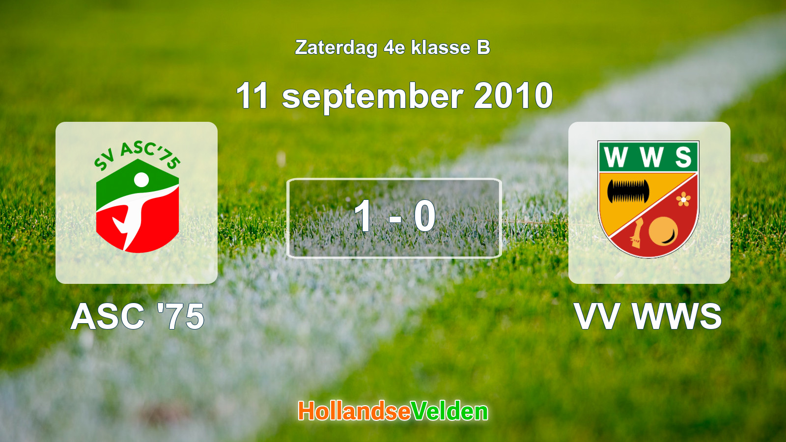 Gespeelde wedstrijd: ASC '75 - VV WWS 1 - 0 (11 september 2010)