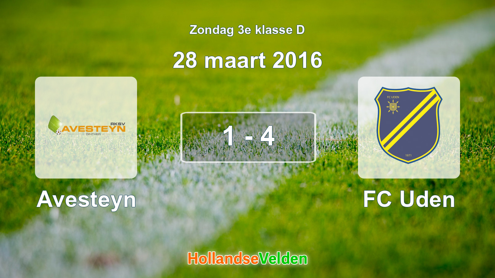 Gespeelde wedstrijd: Avesteyn - FC Uden 1 - 4 (28 maart 2016)