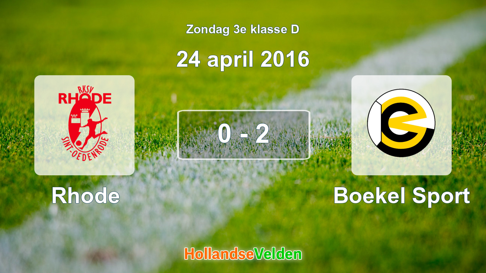 Gespeelde wedstrijd: Rhode - Boekel Sport 0 - 2 (24 april 2016)