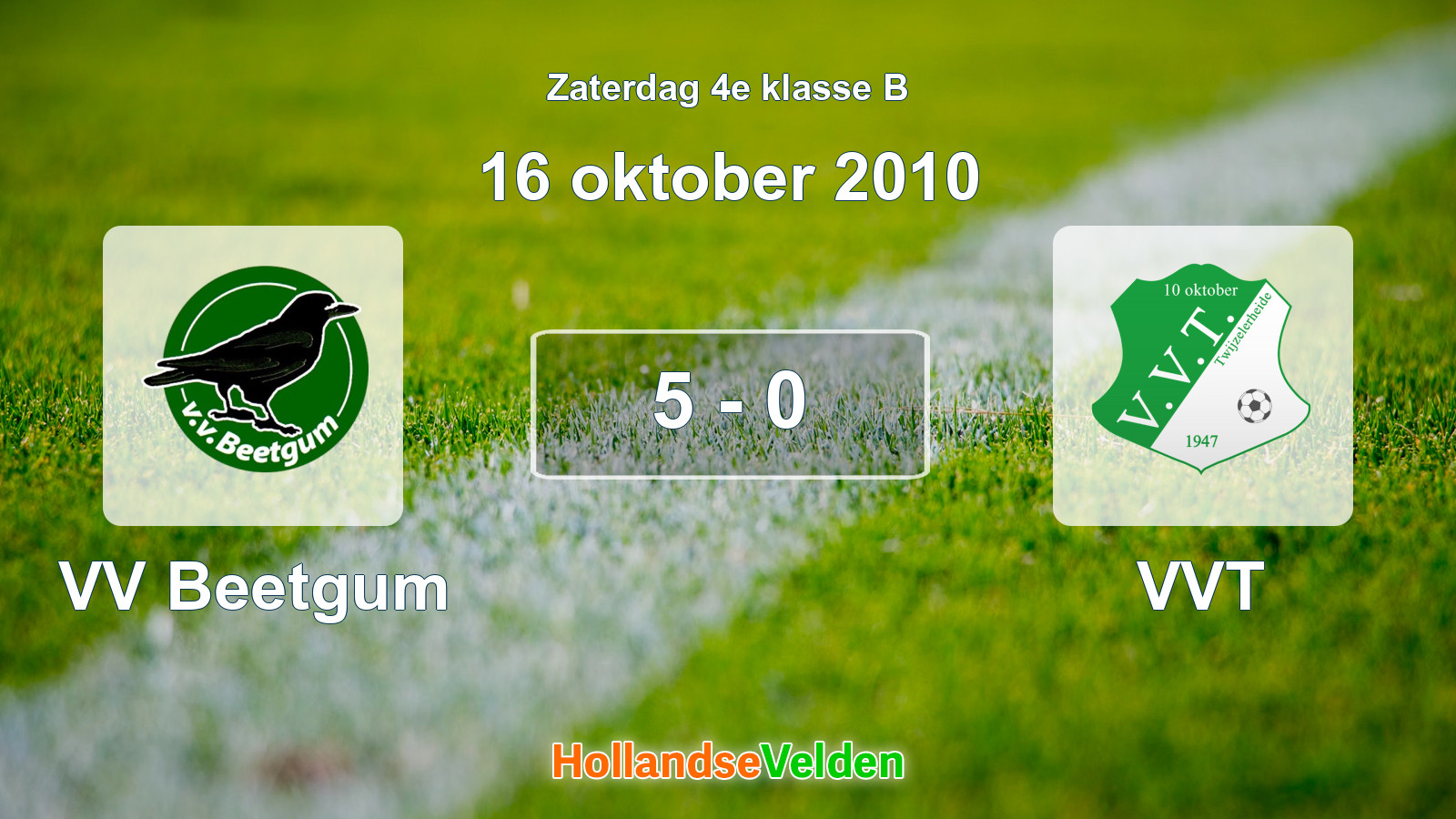 Gespeelde wedstrijd: VV Beetgum - VVT 5 - 0 (16 oktober 2010)