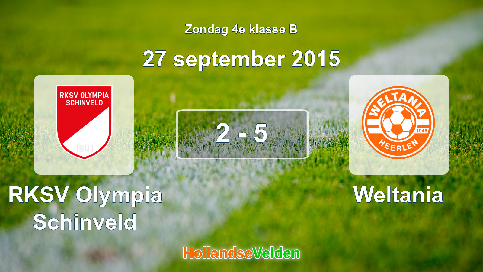 Gespeelde wedstrijd: RKSV Olympia Schinveld - Weltania 2 - 5 (27 september 2015)