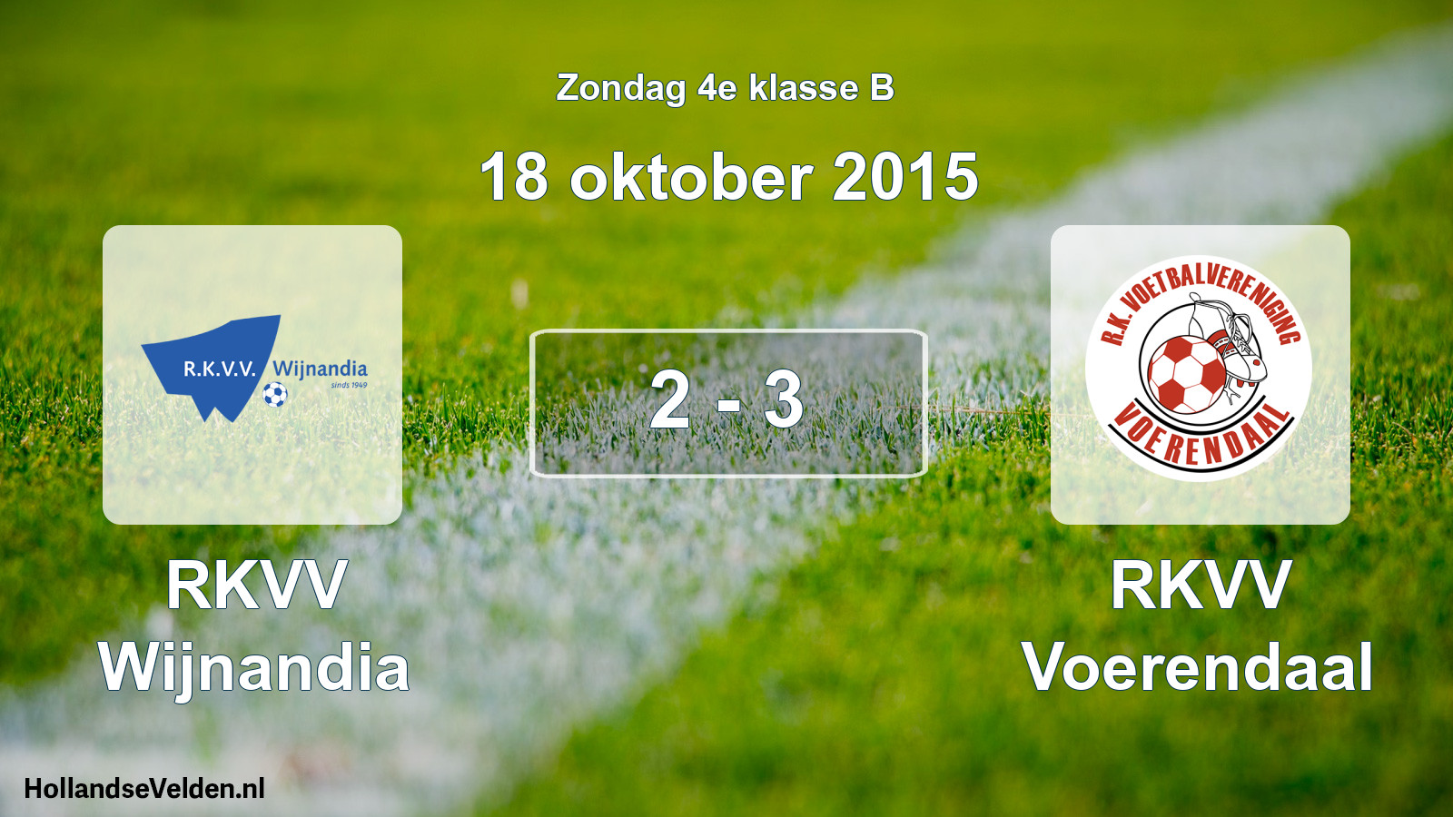 Gespeelde wedstrijd: RKVV Wijnandia - RKVV Voerendaal 2 - 3 (18 oktober 2015)